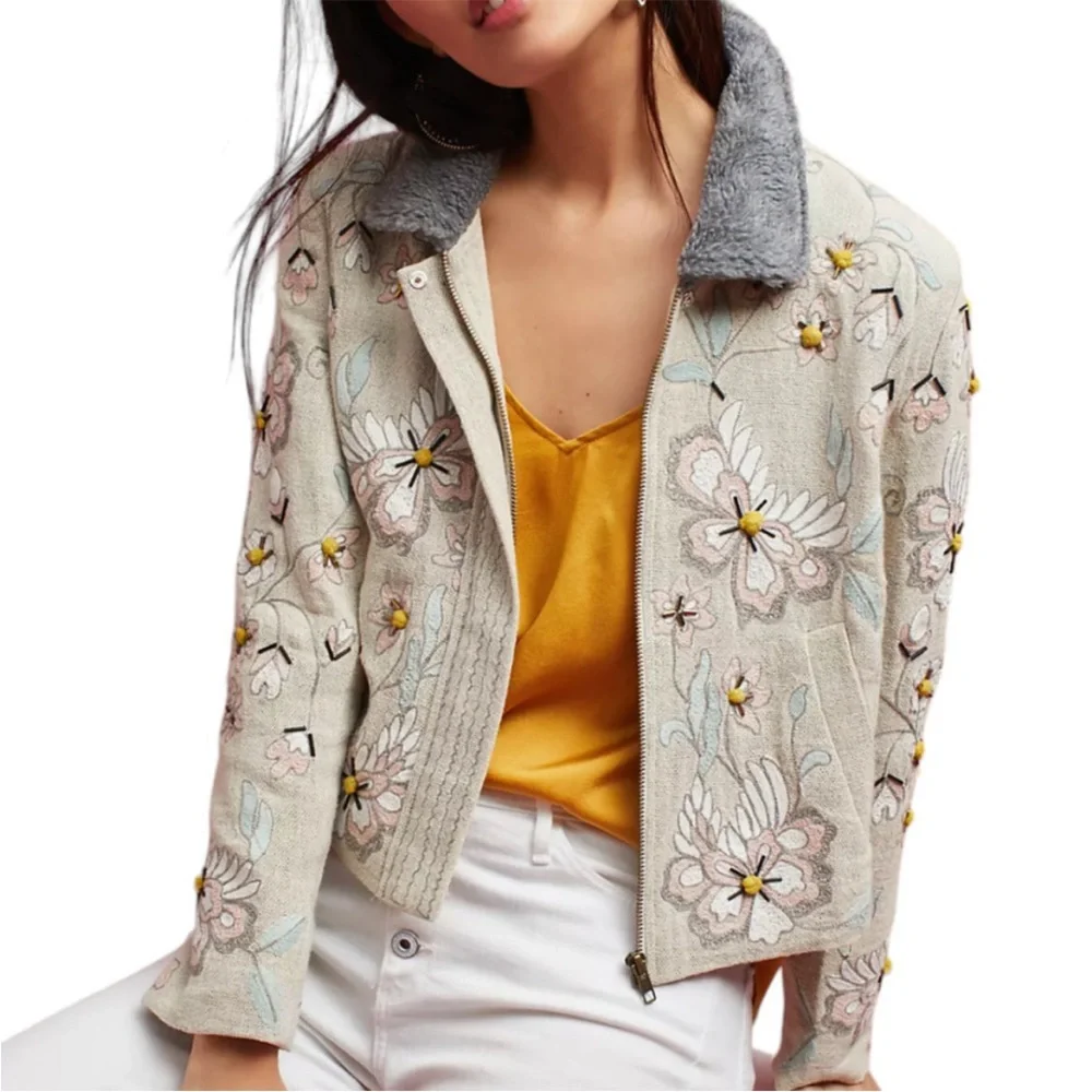 Anthropologie Aquilia Embroidered Jacket - Picture 1 of 13
